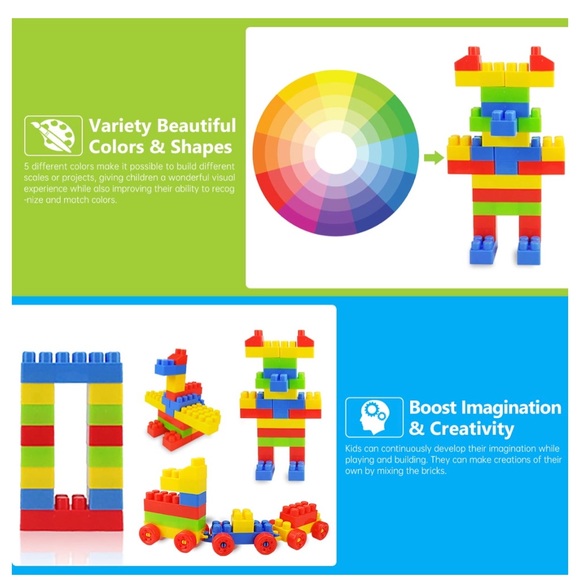 Building Blocks 130pcs Kids Toddlers Educational Activity Toys Assembly Bricks - Picture 3 of 5